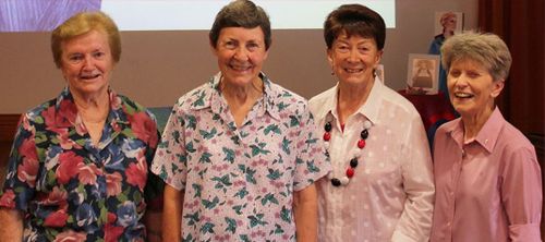 From left to right they are: Sr. Margaret Hinchey RSM (Councillor); Sr. Margaret Jones RSM (Congregation Leader); Sr. Margaret Sheppard RSM (Councillor); Sr. Patricia Bolster RSM (Congregation Vicar).